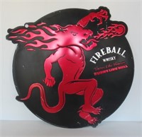 Awesome 29" Diameter Fireball Whiskey Sign.