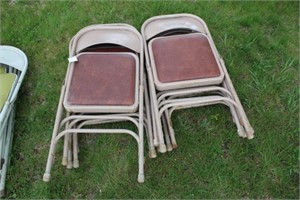 Lot of Eight Padded Folding Chairs