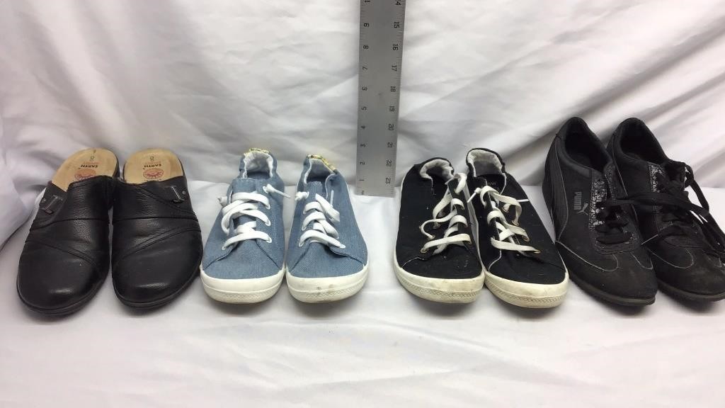 C4) (4) PAIRS OF WOMENS SHOES, 6 1/2, 7 1/2, (2) 8