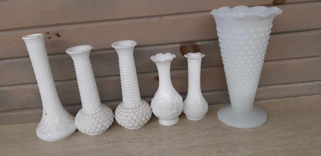 Box lot of Milk Glass