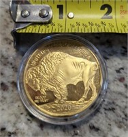 Gold buffalo coin
