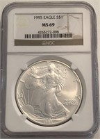 MS69 1995 American Silver Eagle