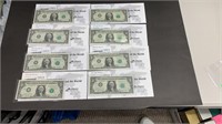 Currency: (8) CU $1 Federal Reserve Notes (5)