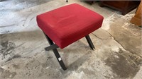 Black Stool w/ Red Upholstery