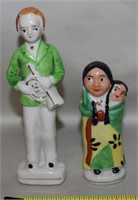Vtg Japan Ceramic Painted Figures w/ Indian Lady