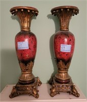 13 INCH COMPOSITIE CANDLE STANDS - PAIR
