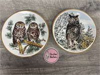 Two cute owl collector's plates