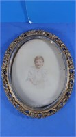 Antique Oval Framed Photo-12"x11"