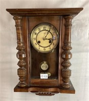 Vintage Wall, Clock With Key And Pendulum
