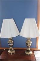 Pair Of Metal Desk Lamps With Shade