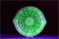 Uranium Glass Ornamental Serving Dish