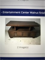 Entertainment center walnut finish