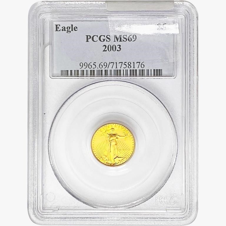 2003 US 1/10oz. Gold $5 Eagle PCGS MS69
