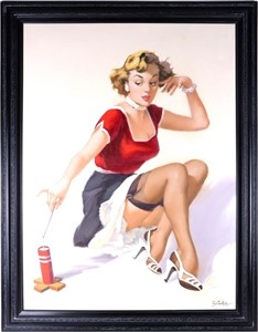 PIN-UP PAINTING IN THE MANNER OF GIL ELVGREN
