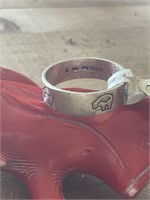 Sz 11 Sterling Silver Band w/ Beat 1980’s New