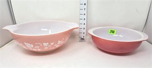 (2) Pink Pyrex Mixing Bowls