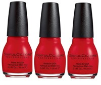 QTY. 03 -Sinful RED Colors ruby Nail Polish,15 ml