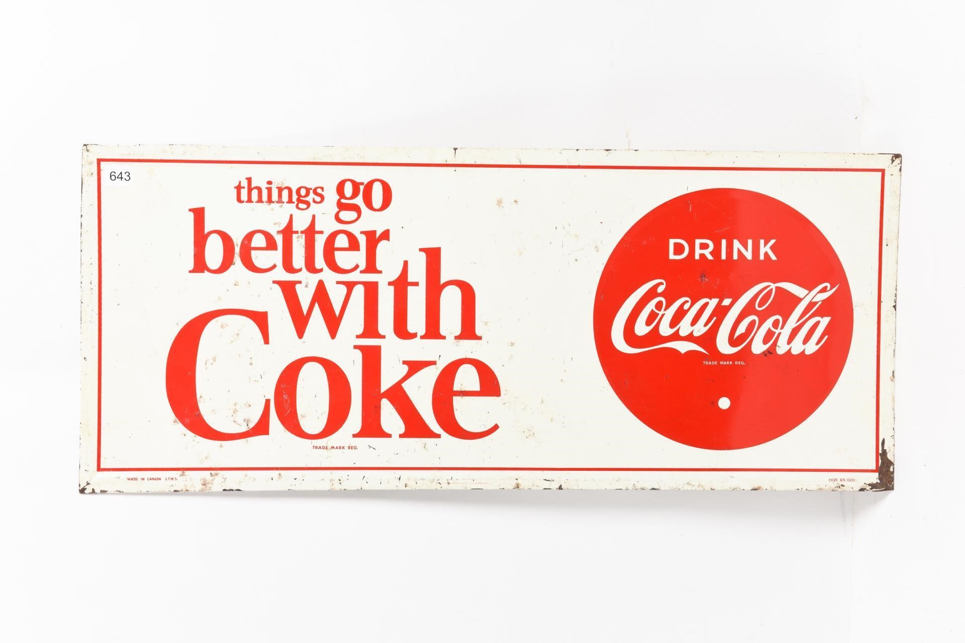 1965 THINGS GO BETTER WITH COKE SST SIGN