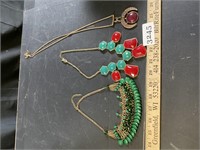 Costume Jewelry Necklaces - Green Red & More