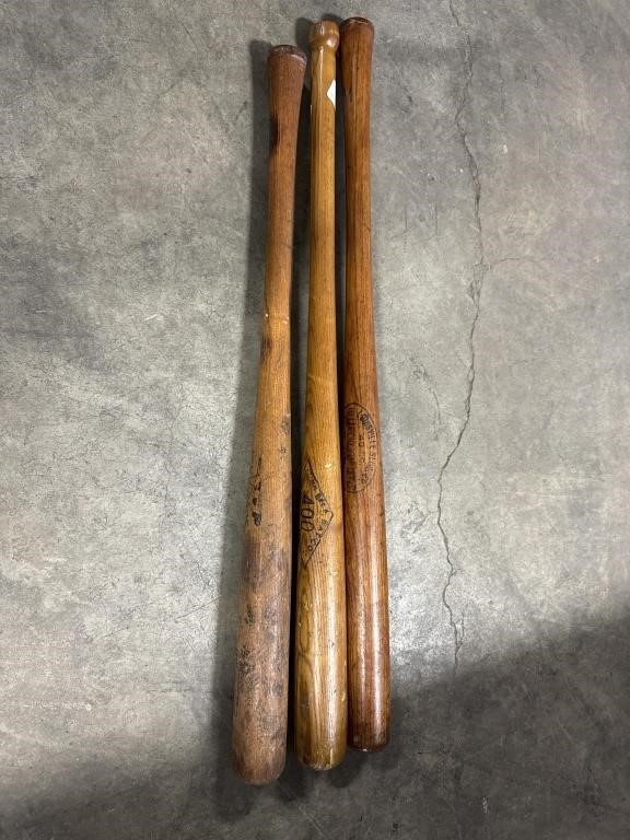 (3) Vintage Baseball Bats.