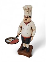 Vintage Standing Chef Statue w/ Frying Pan