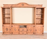 Vintage Rustic Pine 4 Piece Entertainment Center