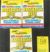 1987 Fleer Baseball Card Packs 2 Sealed 1 Unsealed