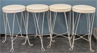 (4) Ice Cream Parlor Stools with Padded Seats