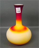 Imperial Bulbous Satin Peach Blow Vase