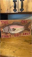 The One that Got Away hand painted fish sign