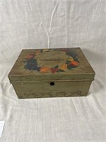 Vintage Hand Painted Tin Box