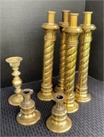 Lot of Miscellaneous Brass Candlestick Parts