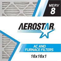 Aerostar 16x16x1 MERV 8 Pleated Air Filter  AC Fur