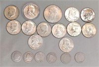 1 - Eisenhower Bi-Centennial $1, 8 - Kennedy half