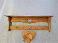 Wood Heart home decor shelf lot