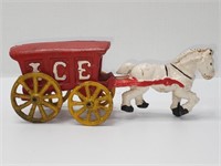 Vintage Cast Iron Horse Drawn Carriage Ice Cart