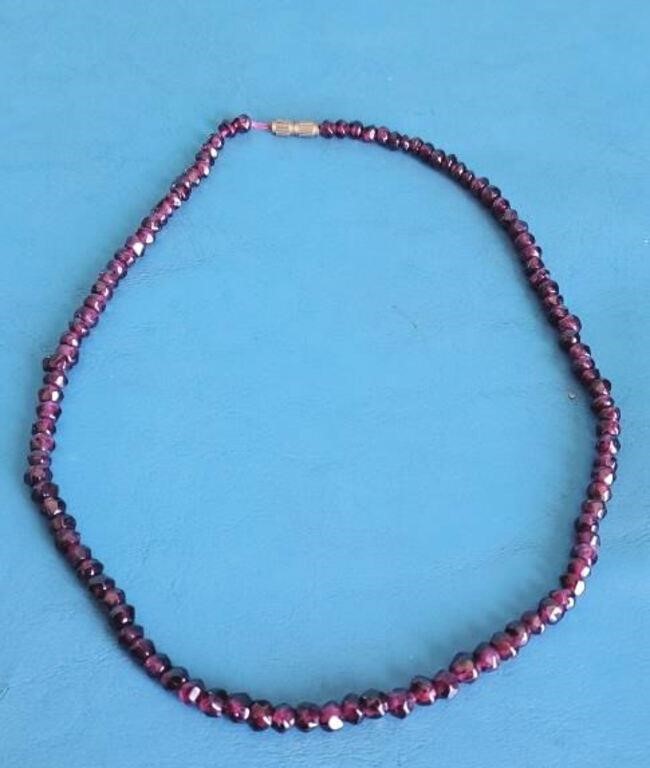 Red Jade? bead Necklace