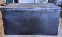 Large vintage metal military storage chest