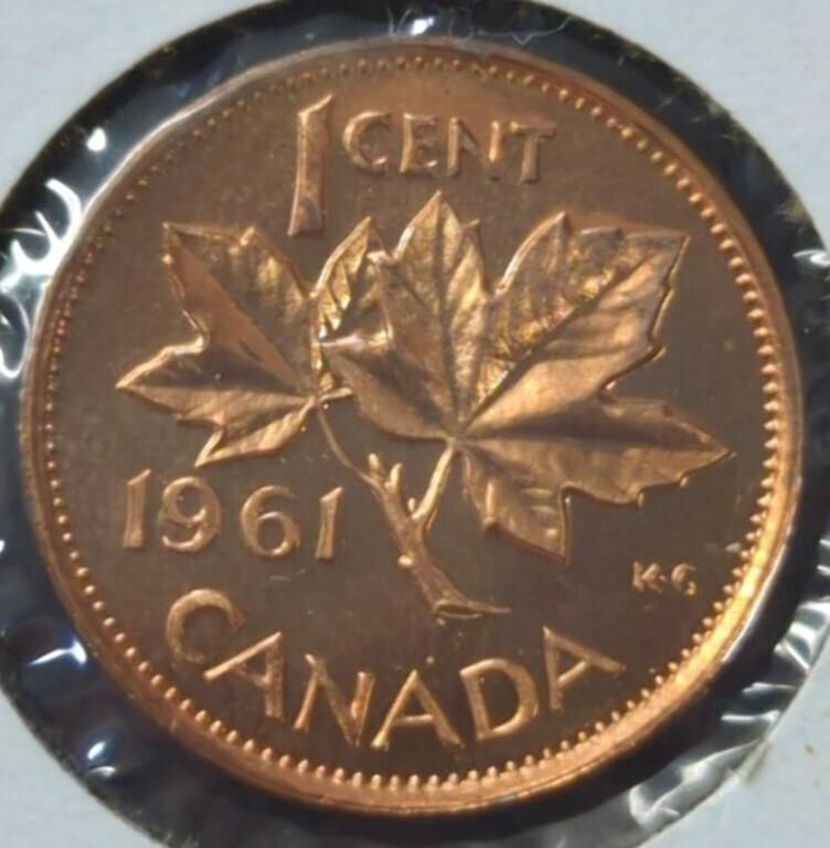 Uncirculated 1961 Canadian penny