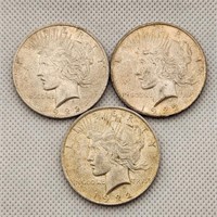 1922 Peace Silver Dollars (3)