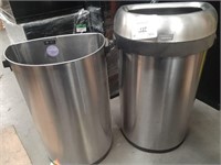 2 Stainless Steel Trash Cans 1 Missing Lead