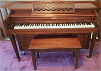 SOLID WOOD CURRIER BRAND UPRIGHT PIANO W BENCH