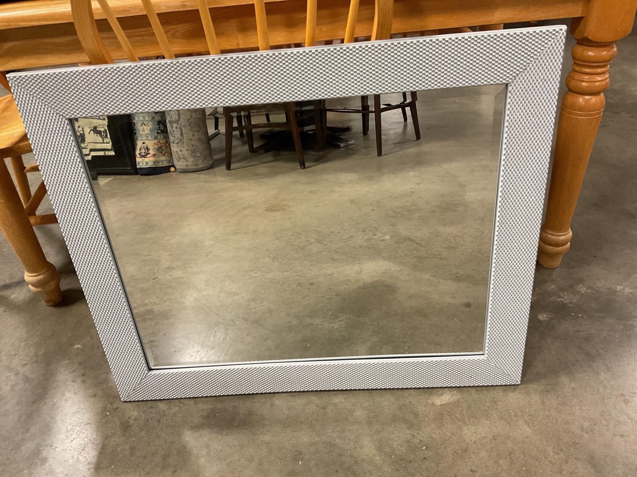 Framed beveled glass mirror 33 .5” x 27.5 “