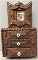 Tramp Art Miniature Dresser