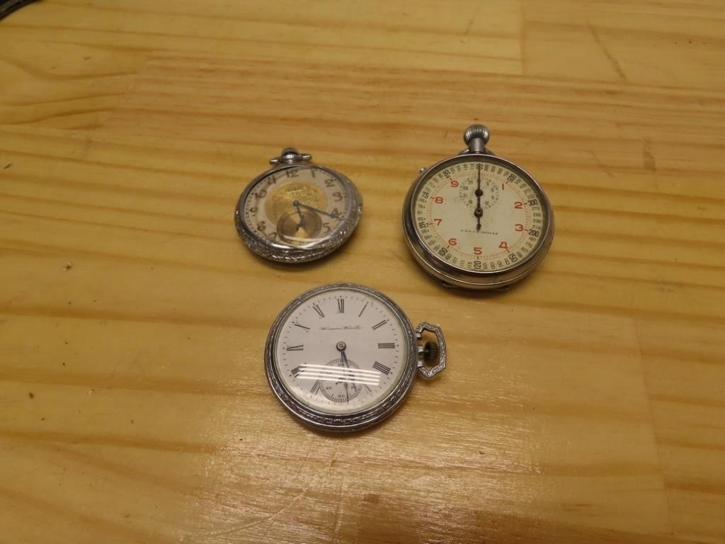 Vintage pocket watches, stop watch.