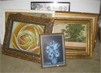 (5) Framed prints. Some ornate frames. Largest