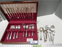1881 Rogers silver plate flatware and other assort