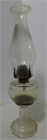 CLEAR GLASS PEDESTAL 16" OIL LAMP