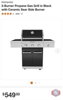 1 pcs; KitchenAid 3-Burner Propane Gas Grill in