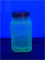 Single Uranium Glass Pepper Shaker- Glows!